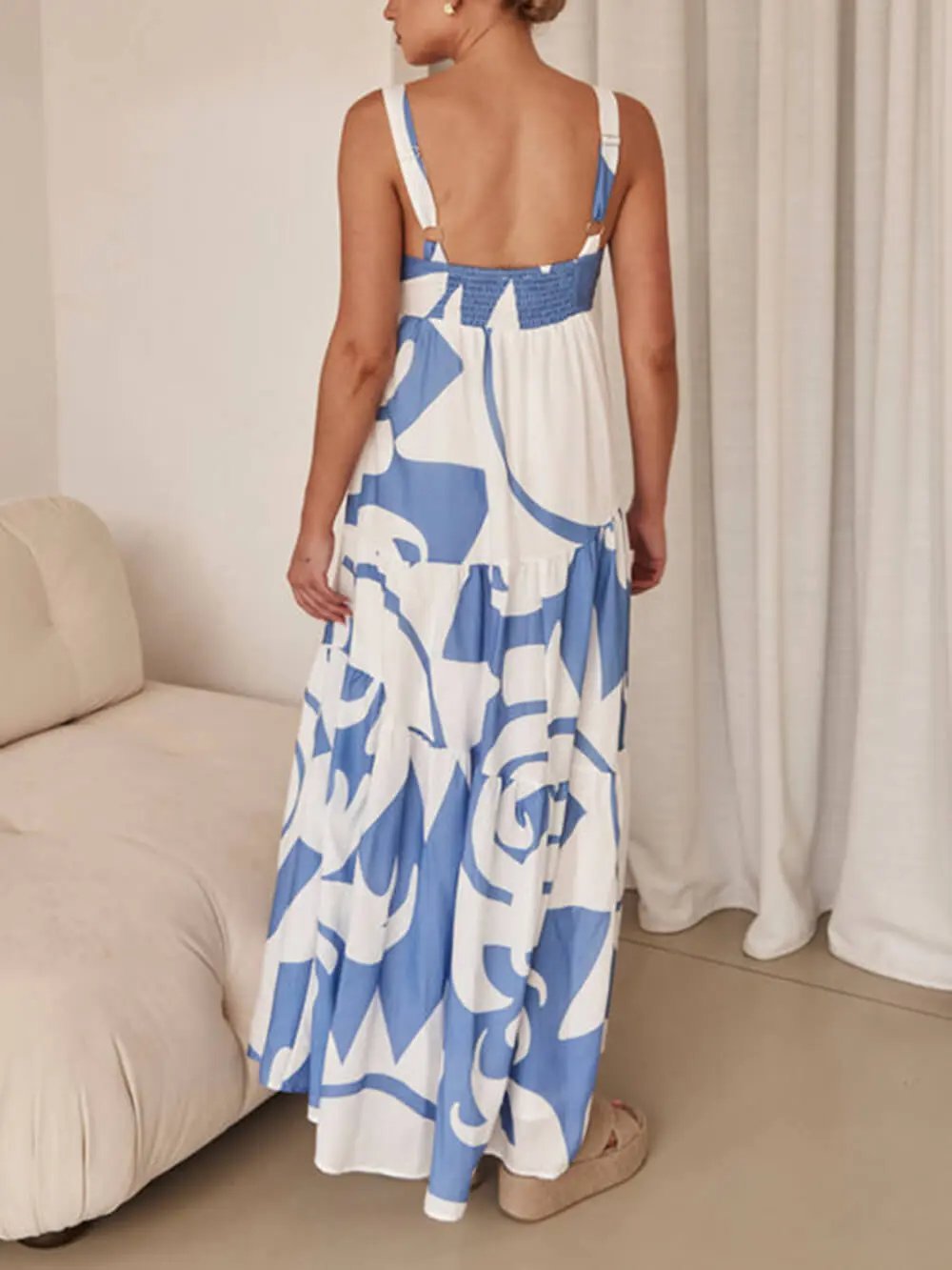 Enchanting Geometric Print Maxi Dress Olympus London
