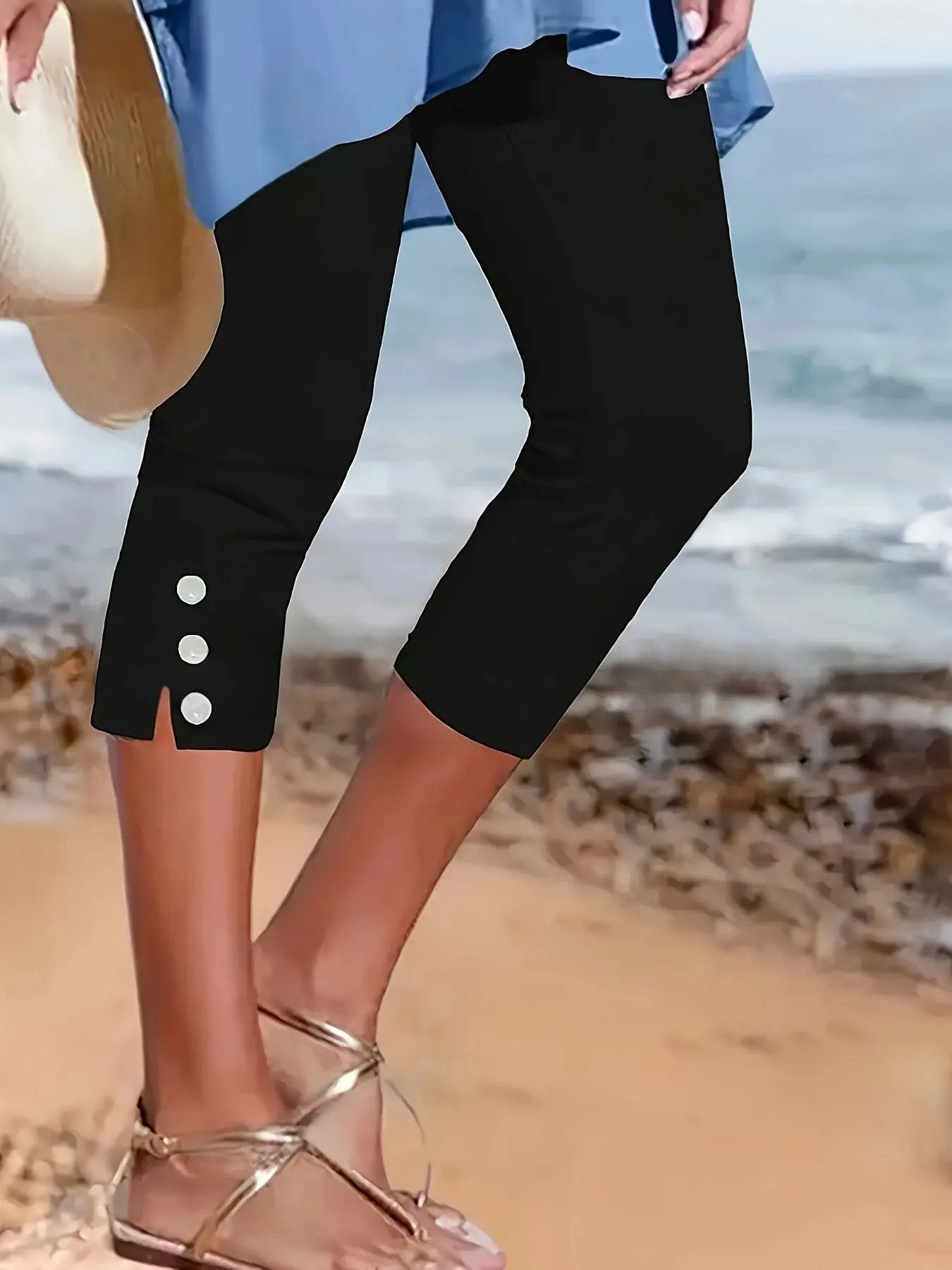 Clara Polished Stretch Capri Olympus London