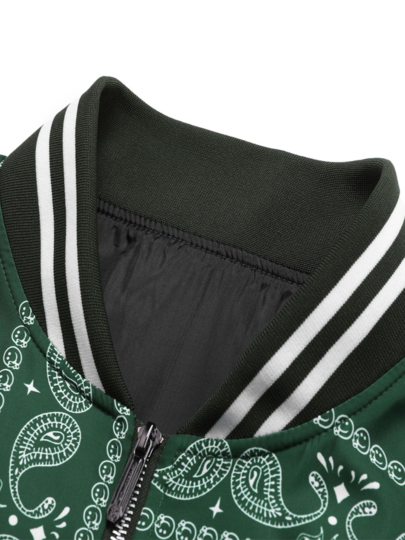 Paisley Print Baseball Jacket