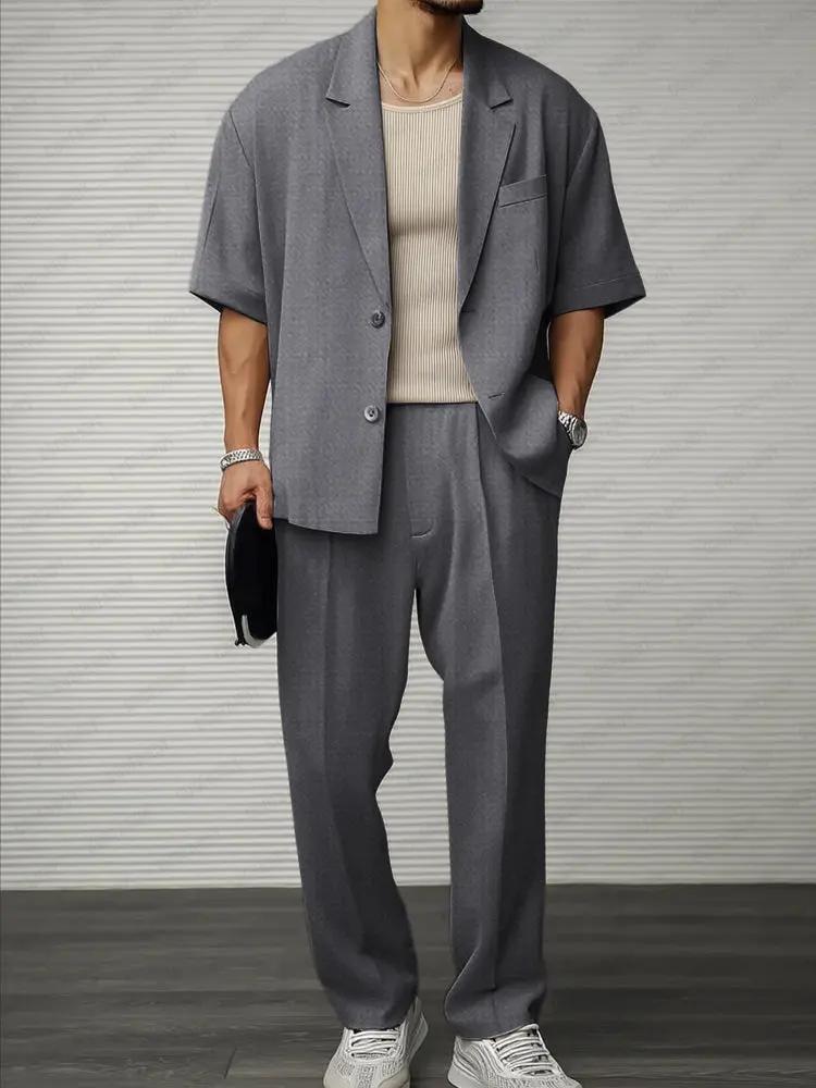 Modern Casual Blazer Pants Set coofandy