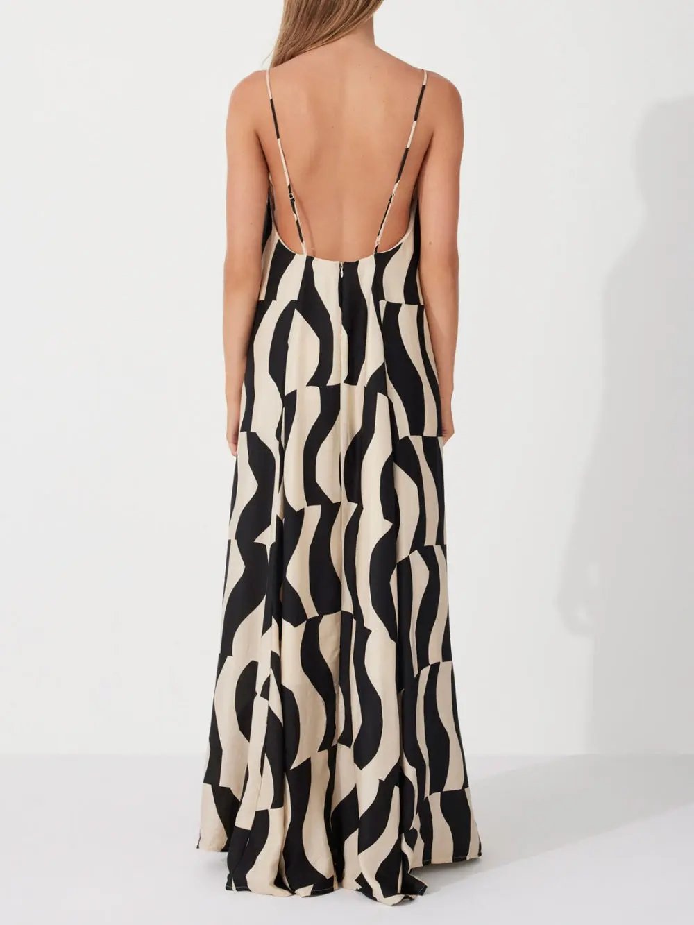 Relaxed Fit Scooped Back Style Maxi Dress Olympus London