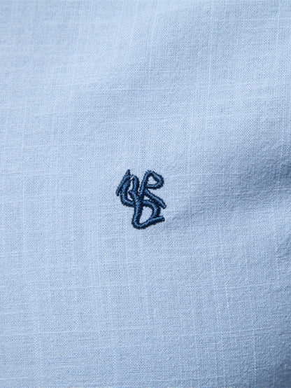 Long Sleeve Linen Look Stand Collar Shirt