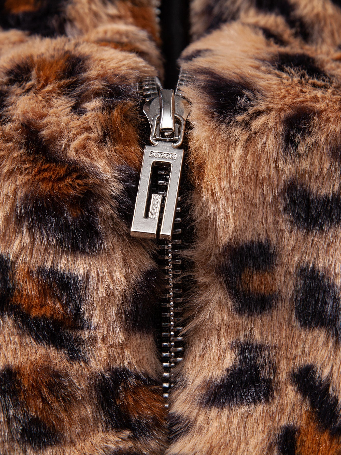 Leona Leopard Zip-Up Faux-Fur Coat