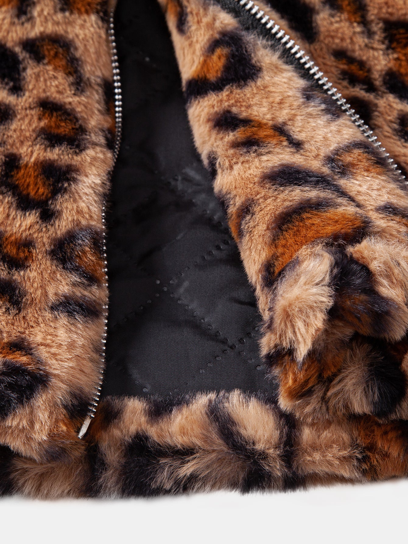 Leona Leopard Zip-Up Faux-Fur Coat