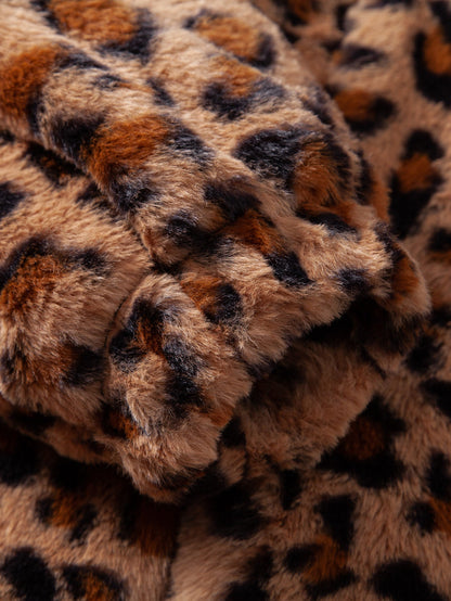 Leona Leopard Zip-Up Faux-Fur Coat