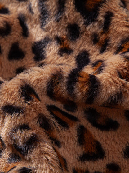 Leona Leopard Zip-Up Faux-Fur Coat