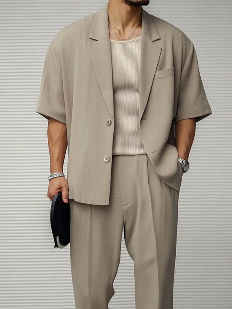 Modern Casual Blazer Pants Set